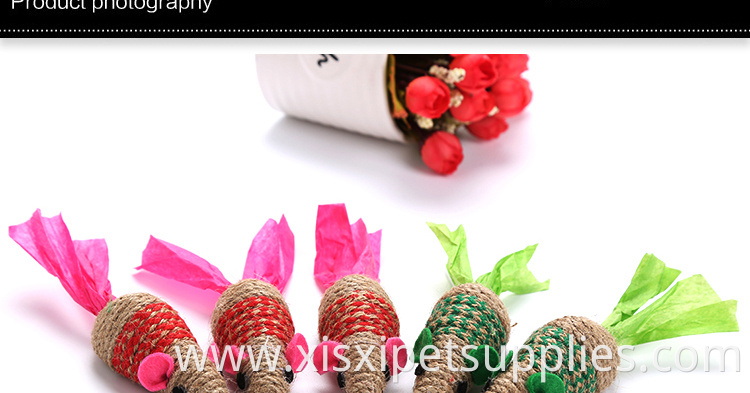 Lovely design cats toys products sisal cat toy mouse christmas color